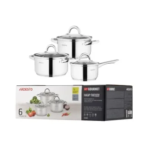 Набір посуду Ardesto Gemini Gourmet Andria, 6 предметів, нержавіюча сталь (AR1906GPS) UA