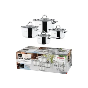 Набір посуду Ardesto Gemini Gourmet Andria, 8 предметів, нержавіюча сталь (AR1908PS) UA