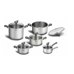 Набір посуду Tefal Daily Cook, 10предметів, нержавіюча сталь, бакеліт, скло (G712SA55) UA