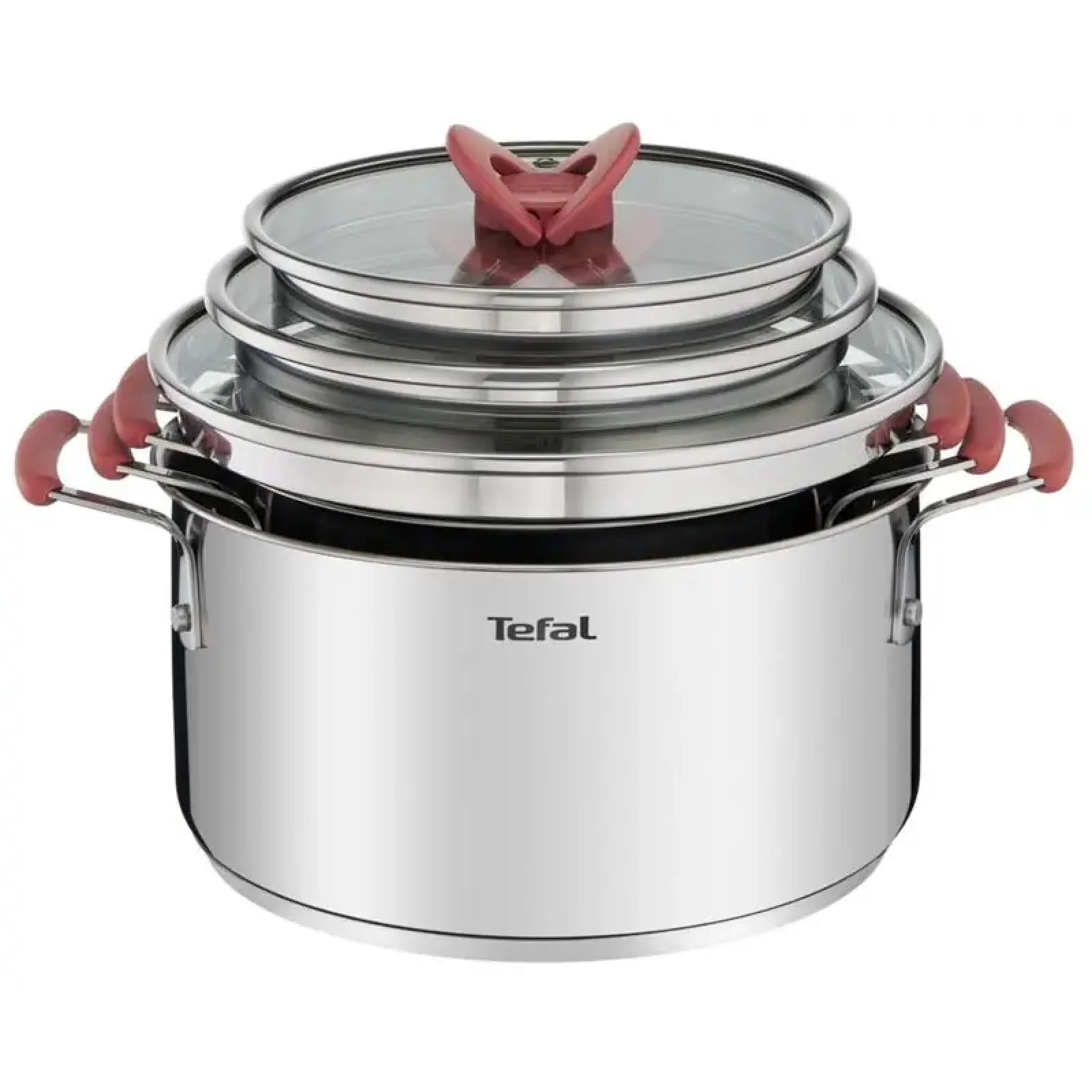 Набір посуду Tefal Opti Space, 6предметів, нержавіюча сталь, силікон, скло (G720S674) UA