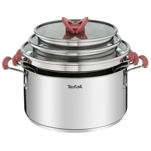 Набір посуду Tefal Opti Space, 6предметів, нержавіюча сталь, силікон, скло (G720S674) UA