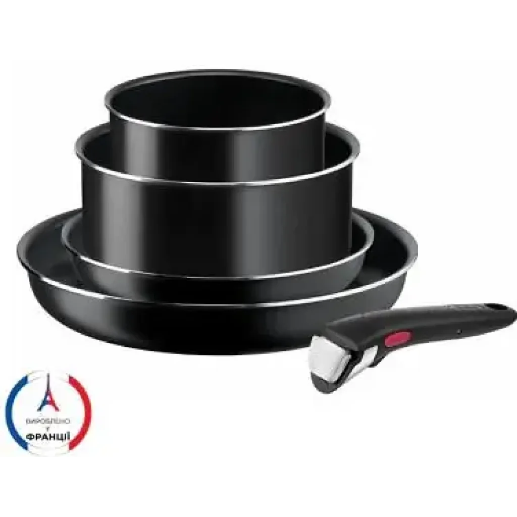 Набір посуду Tefal Ingenio Easy Cook & Clean, 5предметів, алюміній, нержавіюча сталь, бакеліт, чориний (L1539543) UA