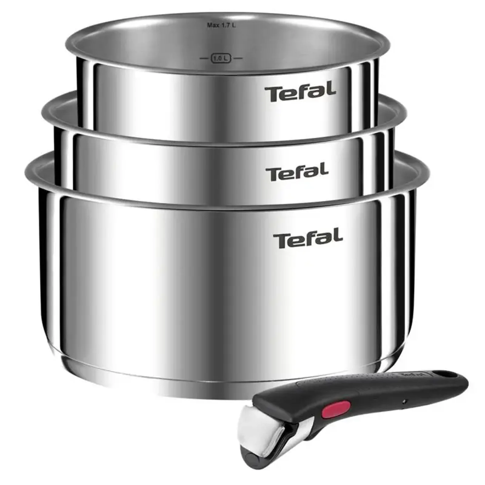Набір посуду Tefal Ingenio Emotion, змінна ручка, 4предмети, нержавіюча сталь, бакеліт (L8964S55) UA