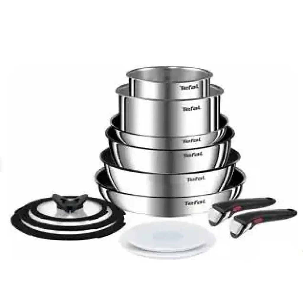 Набір посуду Tefal Ingenio Emotion, 13пр., нержавіюча сталь, скло, пластик, бакеліт, сріблястий (L897SD74) UA