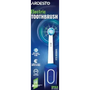 Щітка зубна електр. Ardesto, ETB-I009WB, 4,5т. колив/хв, насадок-3, IPX4, білий+синій UA