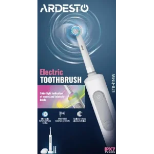 Щітка зубна електр. Ardesto, ETB-I114W, 10т. колив/хв, насадок-3, IPX7, білий UA