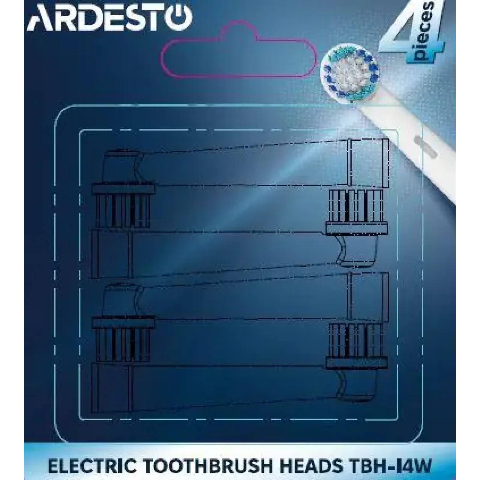 Насадка до електричних зубних щіток Ardesto, 4 шт. в комплекті (TBH-I4W) UA