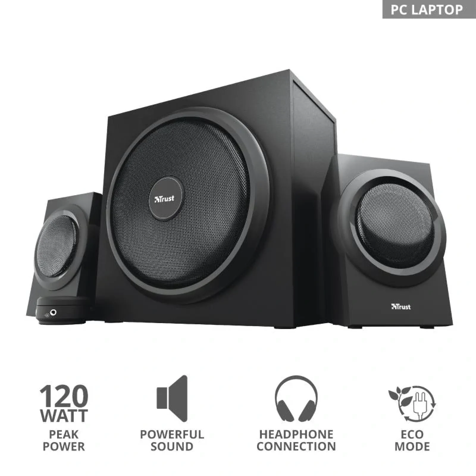 Акустична система (Колонки) Trust 2.1 Yuri Speaker Set BLACK, 23696_TRUST UA