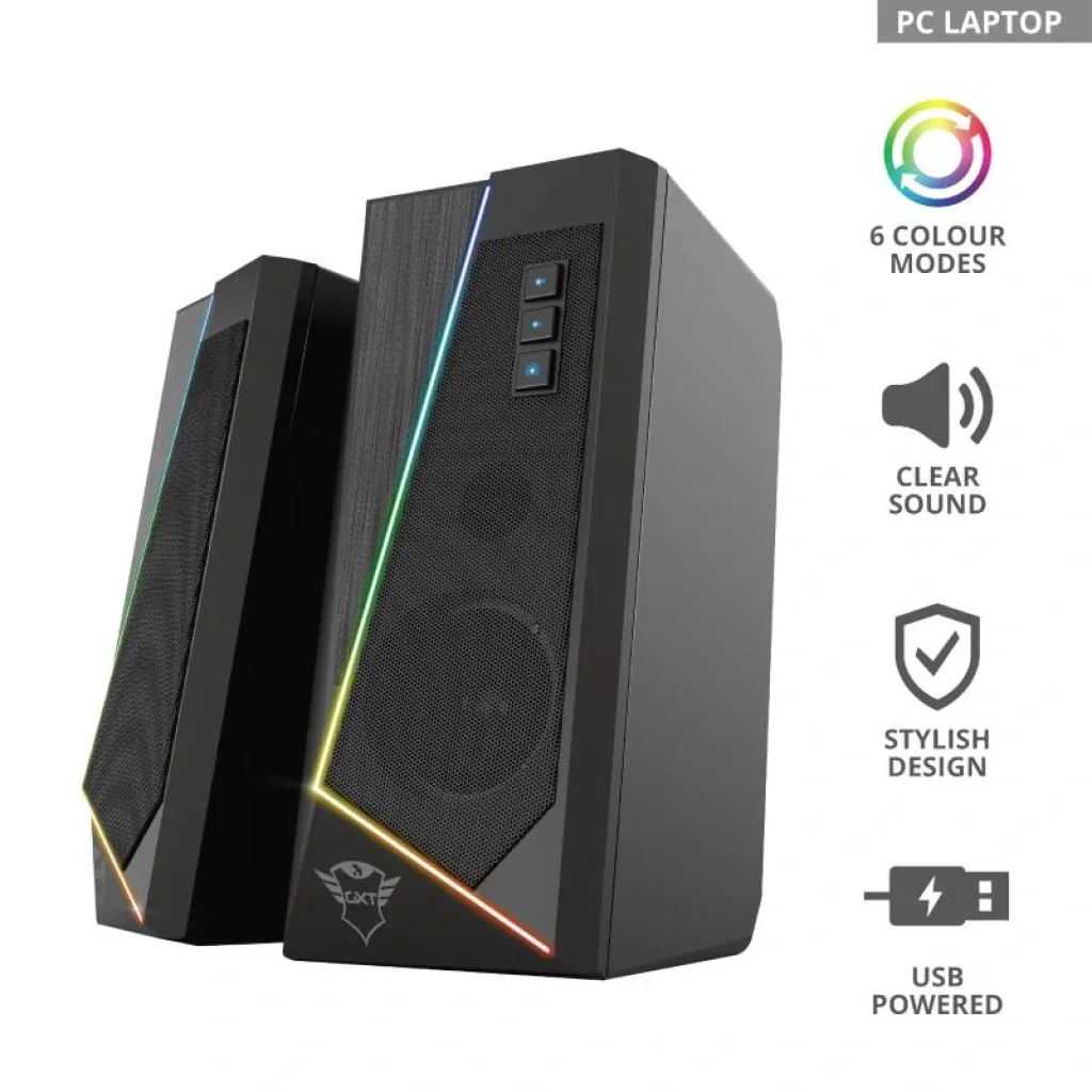 Акустична система (Колонки) Trust 2.0 GXT 609 Zoxa RGB Black, 24070_TRUST UA