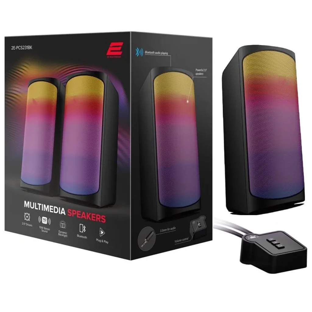Акустична система 2E PCS231 RGB Matrix, 2.0, USB, Black, 2E-PCS231BK UA