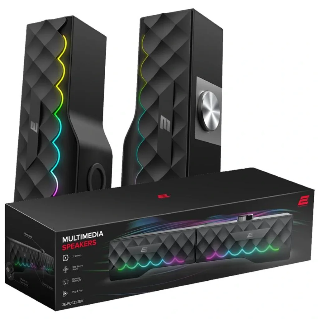 Акустична система 2E PCS232 RGB, Soundbar, 2.0, USB, Black, 2E-PCS232BK UA
