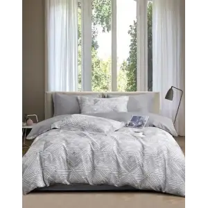 КПБ 2,0сп ARDESTO Gloria Luxe, підковдра 200х220см, простирадло 230х240см, наволочки (2) 50х70см, 100% бавовна, сатин, геометрія, сірий (ART2022LO) UA