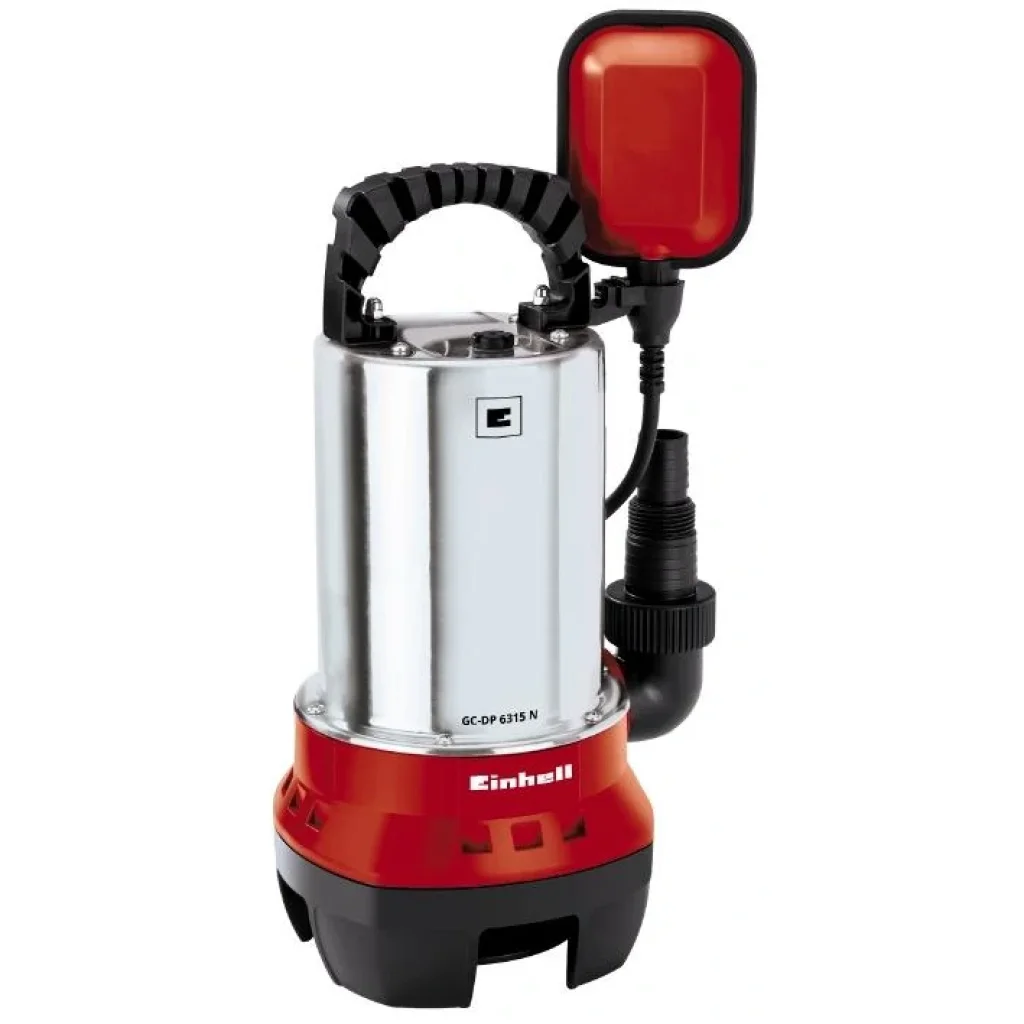 Насос дренажный Einhell GC-DP 6315 N, 630 Вт, 17000 л/ч, выс. 8 м, глуб. 5 м, корпус нерж., 4170491 UA