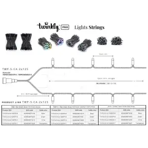 Smart LED Гирлянда Twinkly Pro Strings RGB 250, двойная линия, AWG22, IP65, черный UA