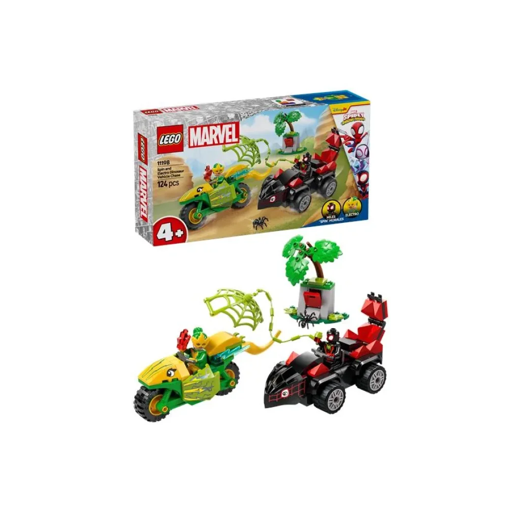 Конструктор LEGO Spidey Перегони на електромобілях з динозаврами, 11198 UA
