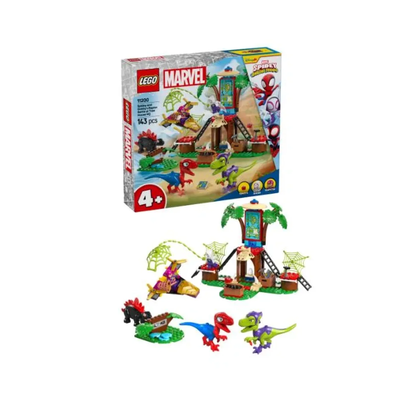 Конструктор LEGO Spidey Битва Павука та раптора Гоббі у штаб-будинку на дереві, 11200 UA