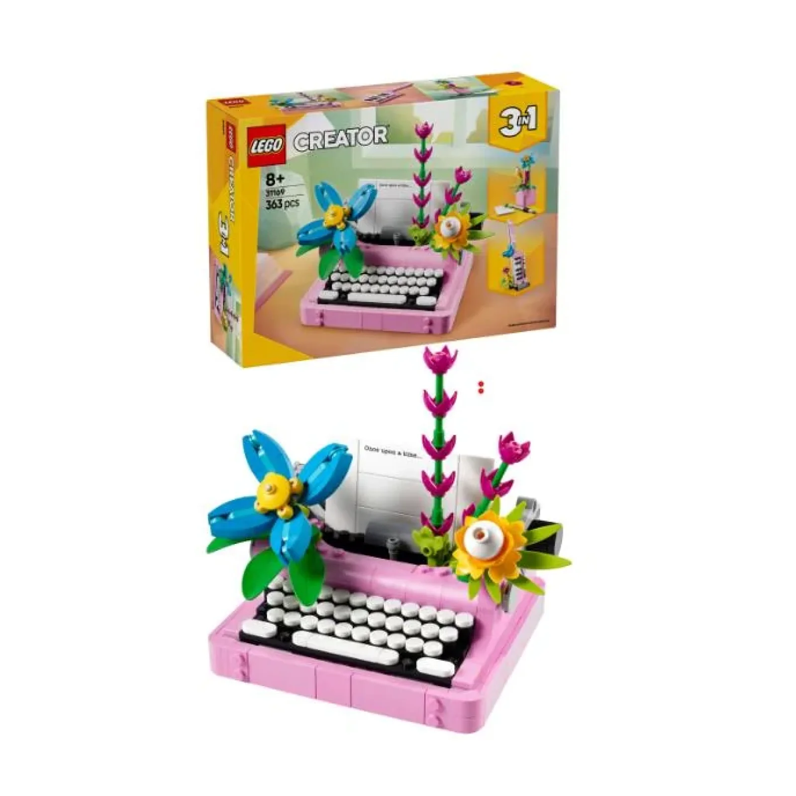 Конструктор LEGO Creator Друкарська машинка з квітами, 31169 UA