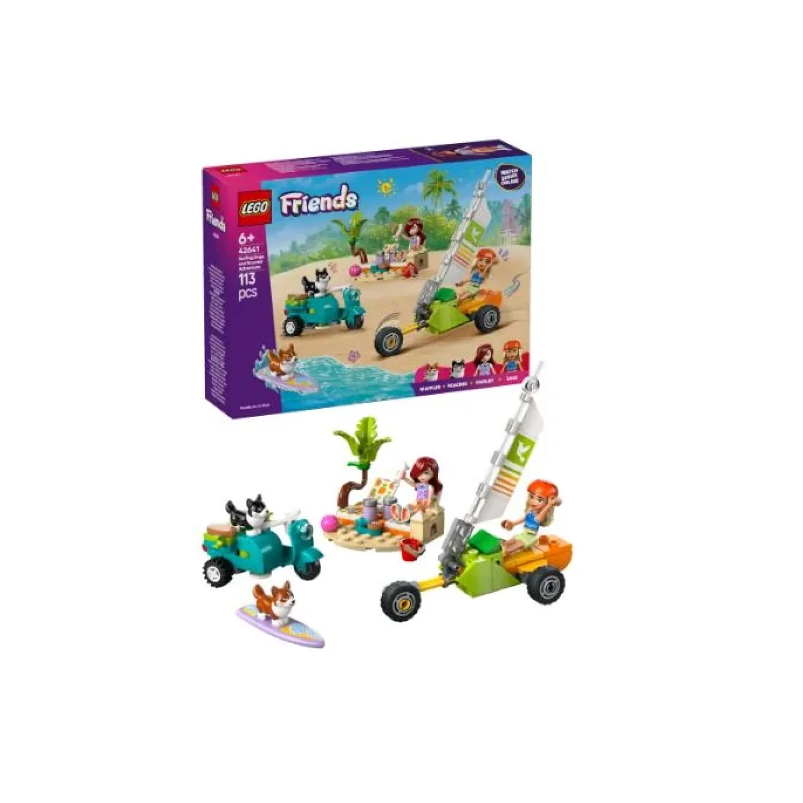 Конструктор LEGO Friends Собачі пригоди на серфі та скутері, 42641 UA