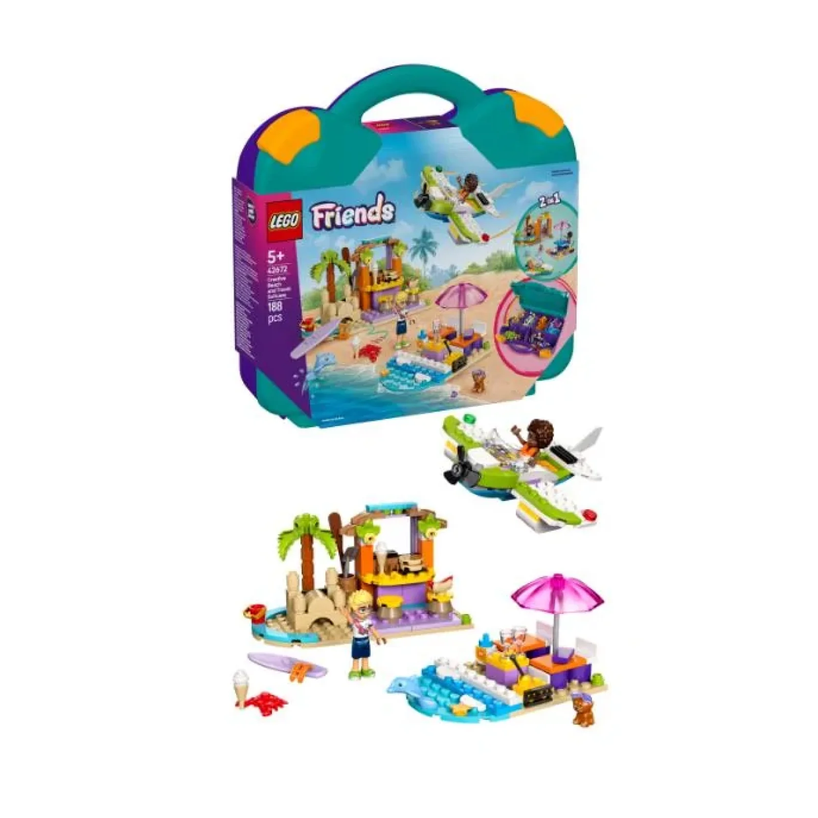 Конструктор LEGO Friends Творча валіза для подорожей і відпочинку на пляжі, 42672 UA