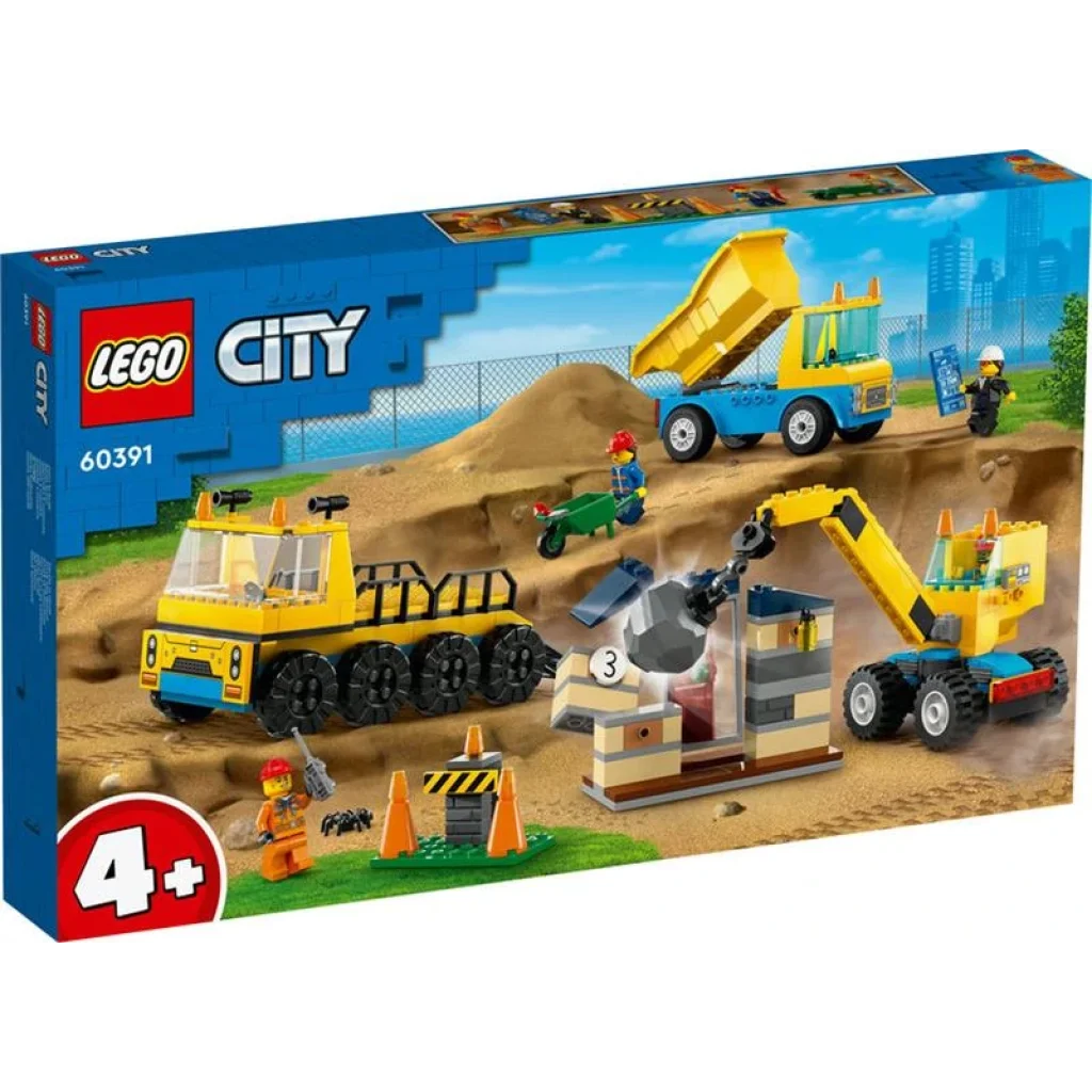 Конструктор LEGO City Будівельна вантажівка й кулястий кран-таран, 60391 UA