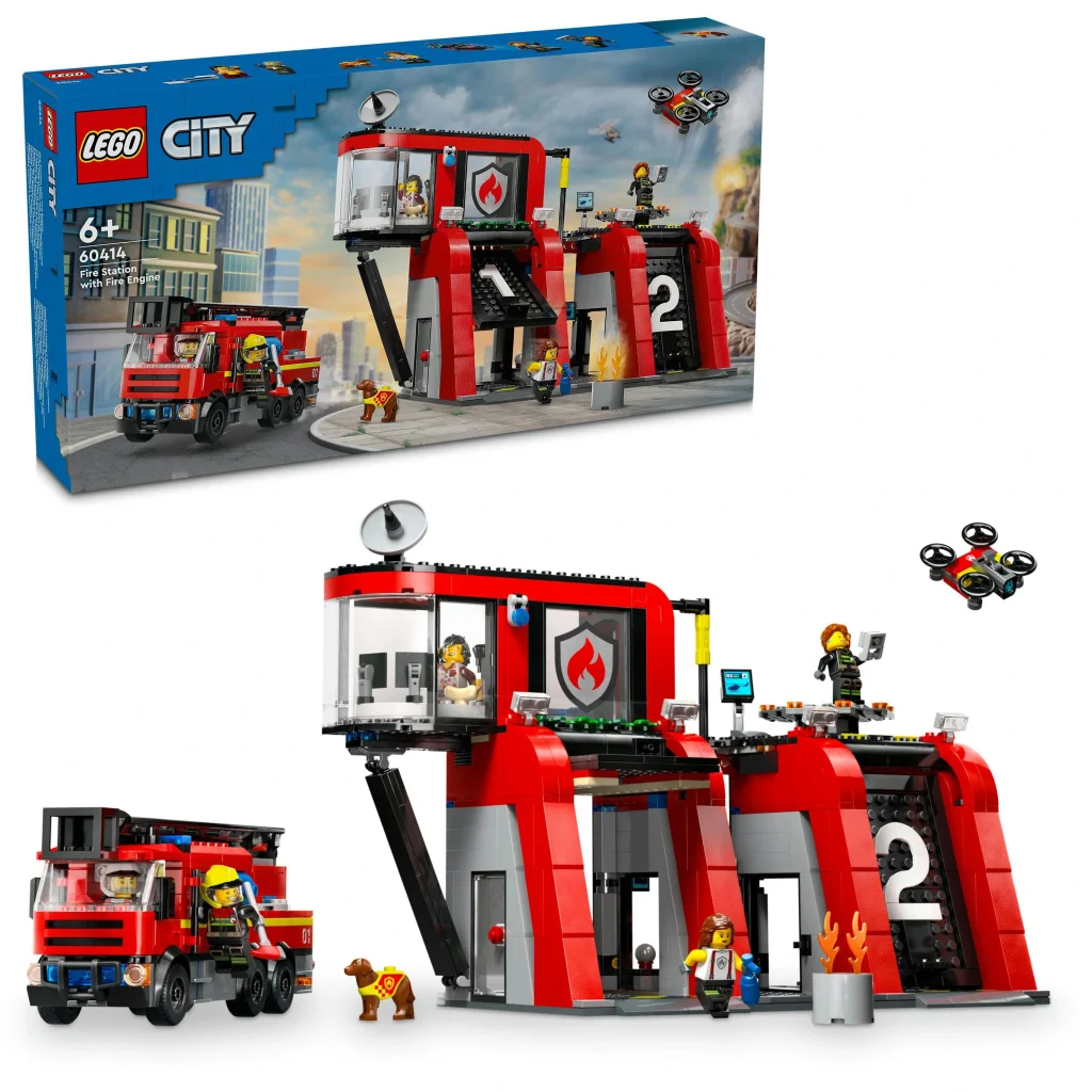 Конструктор LEGO City Пожежне депо з пожежною машиною, 60414 UA
