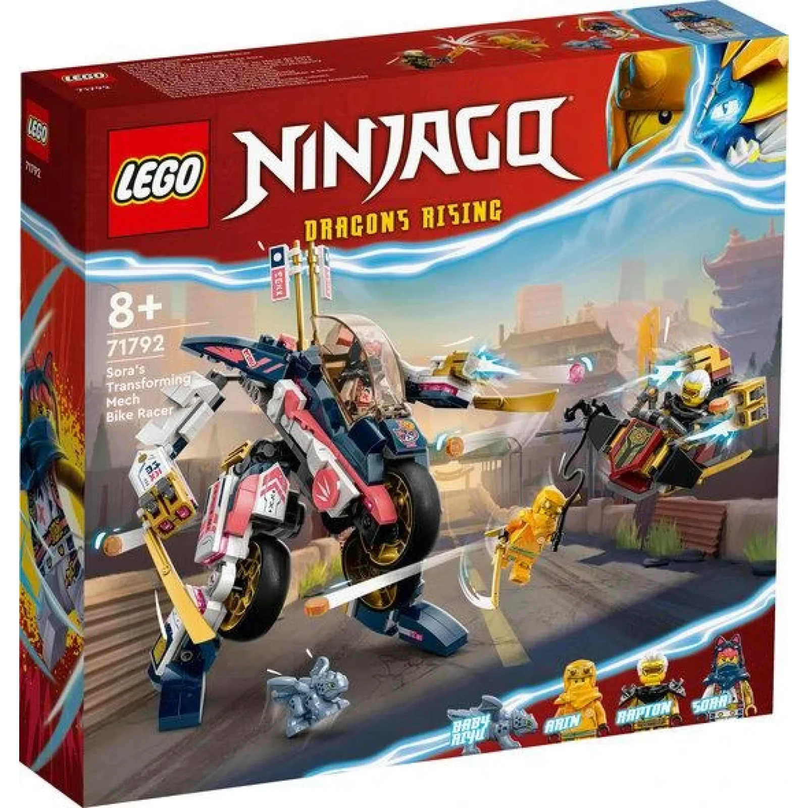 Конструктор LEGO Ninjago Перегоновий робобайк-трансформер Сори, 71792 UA
