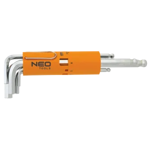 Ключі шестигранні Neo Tools, довгі, кулястий наконечник, CrV, 2-10мм, набір 8шт (09-523) UA