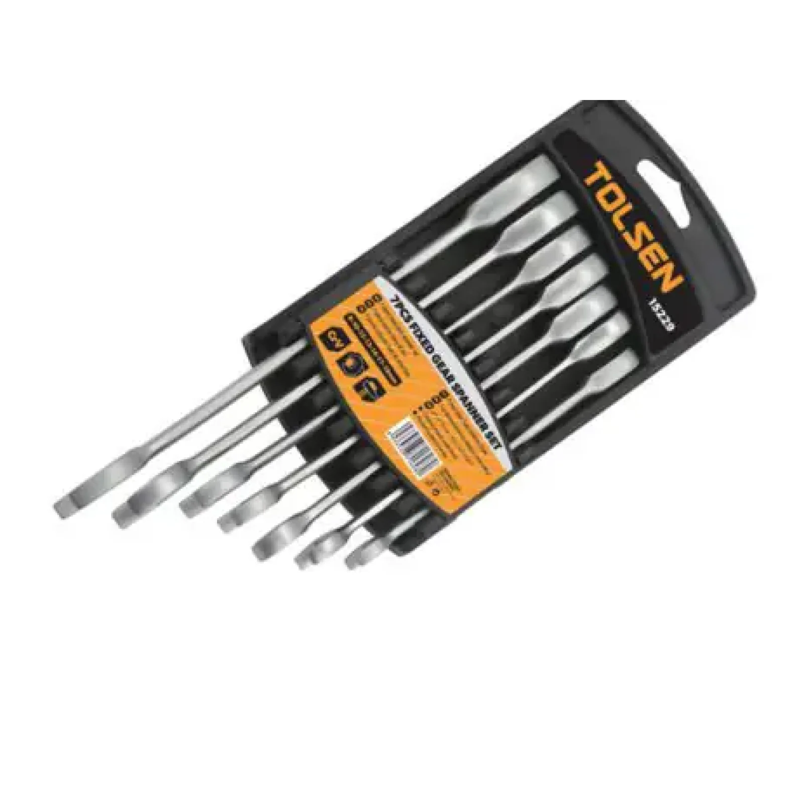 Ключі гайкові Tolsen, храповий механізм, 8-19мм, CrV, набір 7шт (15229) UA