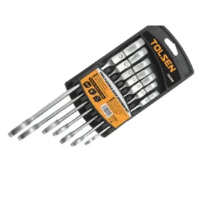 Ключі гайкові Tolsen, комбіновані, шарнірні, храповий механізм, 8-19мм, CrV, набір 7шт (15259) UA