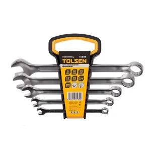 Ключі комбіновані Tolsen, 8-19мм, CrV, набір 5шт (15886) UA