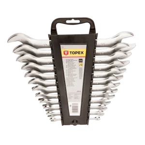 Ключі гайкові TOPEX, двосторонні, CrV, 6-32мм, набір 12шт (35D657) UA