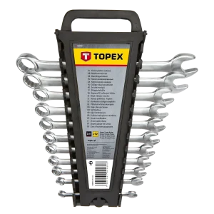 Ключі гайкові TOPEX, комбіновані, 6-22мм, CrV, набір 12шт (35D757) UA