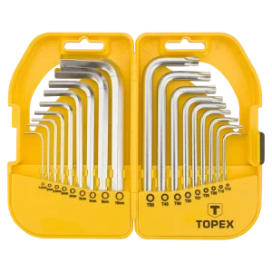 Ключі комбіновані TOPEX шестигранні та Torx CrV, 1.5-10мм, T10-T50 набір 18шт (35D952) UA