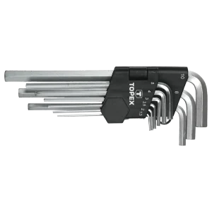 Ключі шестигранні TOPEX, довгі, CrV, 1.5-10мм, набір 9шт (35D956) UA