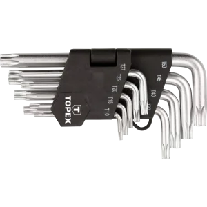 Ключі Torx TOPEX, короткі, CrV, T10-T50, набір 9шт (35D960) UA