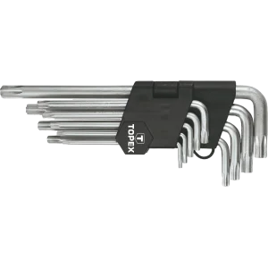 Ключі Torx TOPEX, довгі, CrV, T10-T50, набір 9шт (35D961) UA