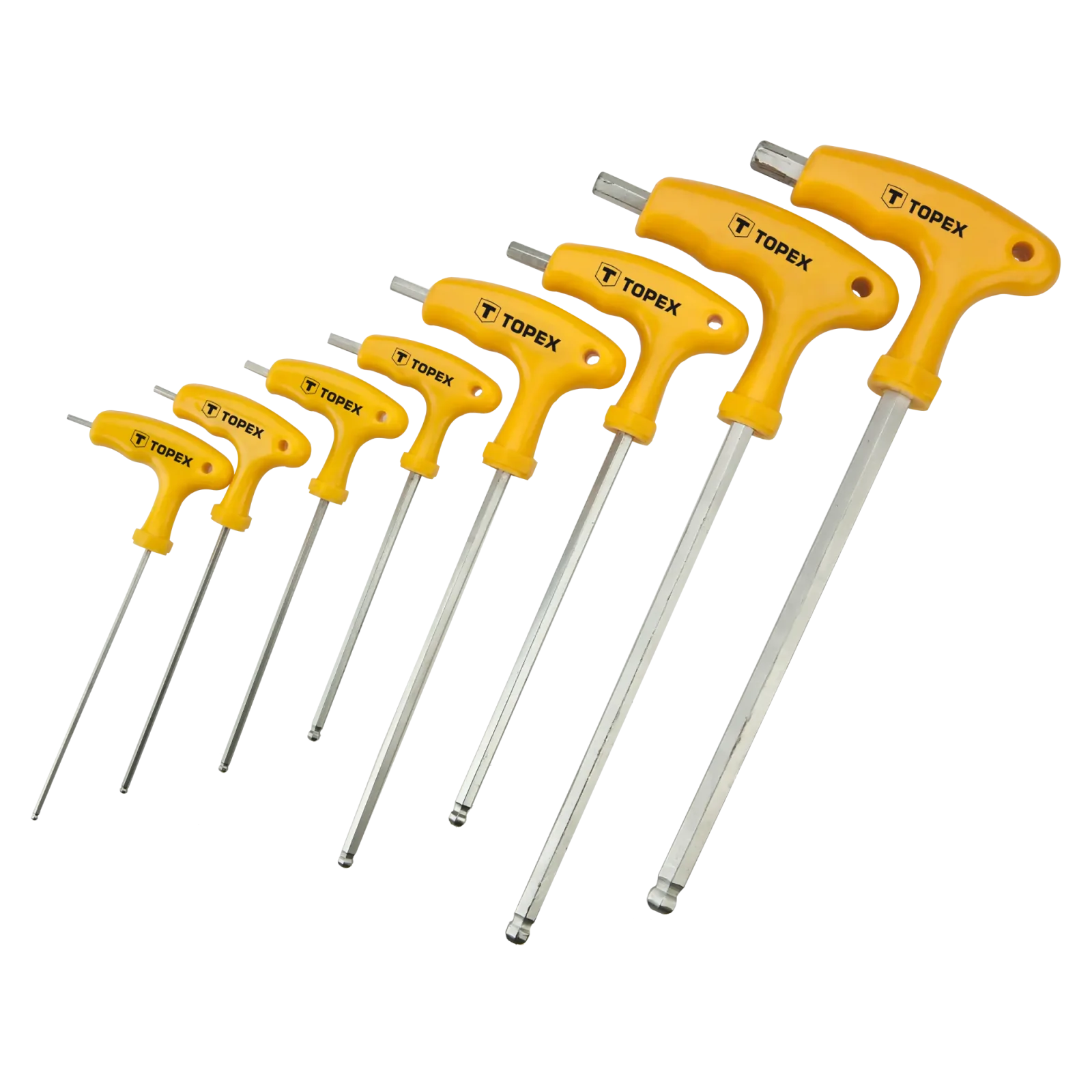 Ключі шестигранні TOPEX, Т-подібне руків'я, CrV, 2-10мм, набір 8шт (35D967) UA