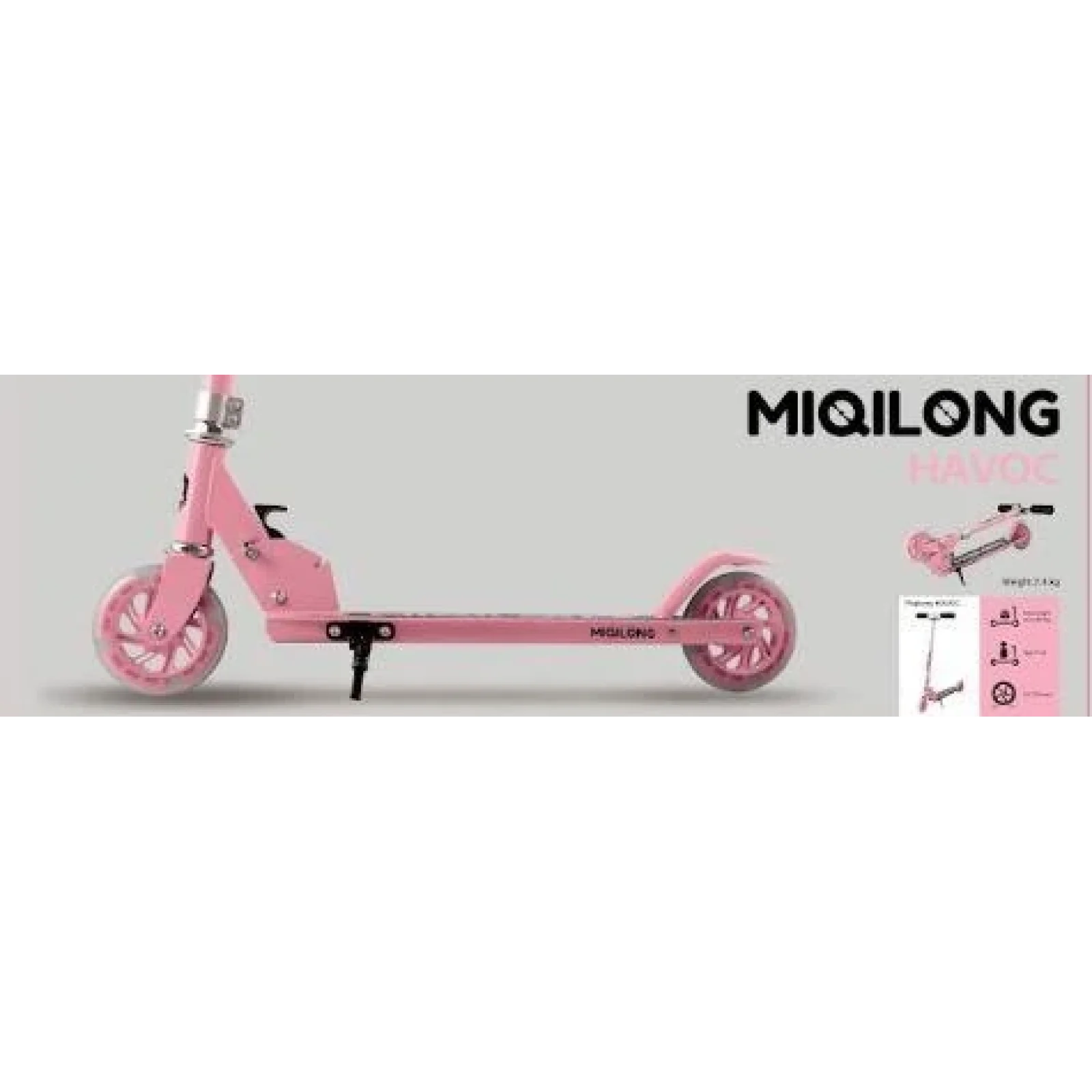 Самокат Miqilong Havoc рожевий, HAVOC-125-PINK UA