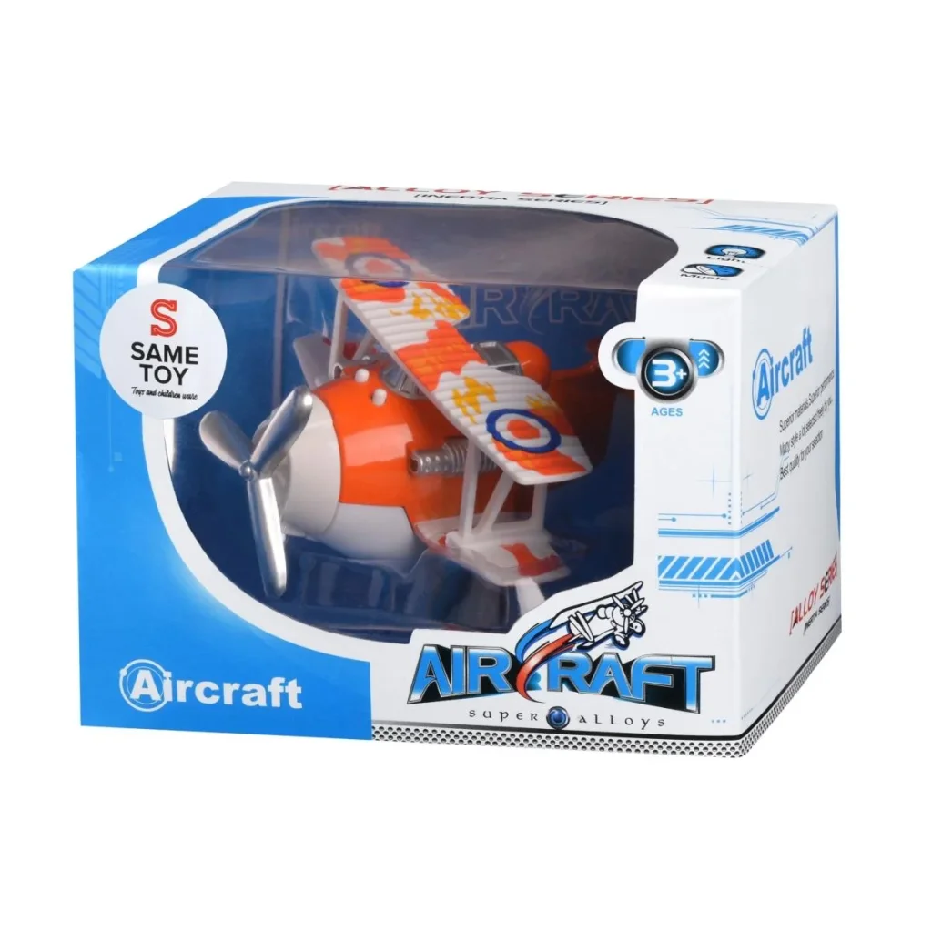 Самолет металический инерционный Same Toy Aircraft оранжевый со светом и музыкой SY8012Ut-1 UA