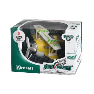 Самолет металический инерционный Same Toy Aircraft желтый со светом и музыкой SY8015Ut-1 UA