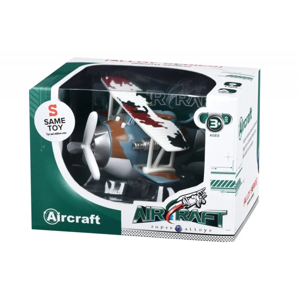 Самолет металический инерционный Same Toy Aircraft cиний со светом и музыкой SY8015Ut-4 UA