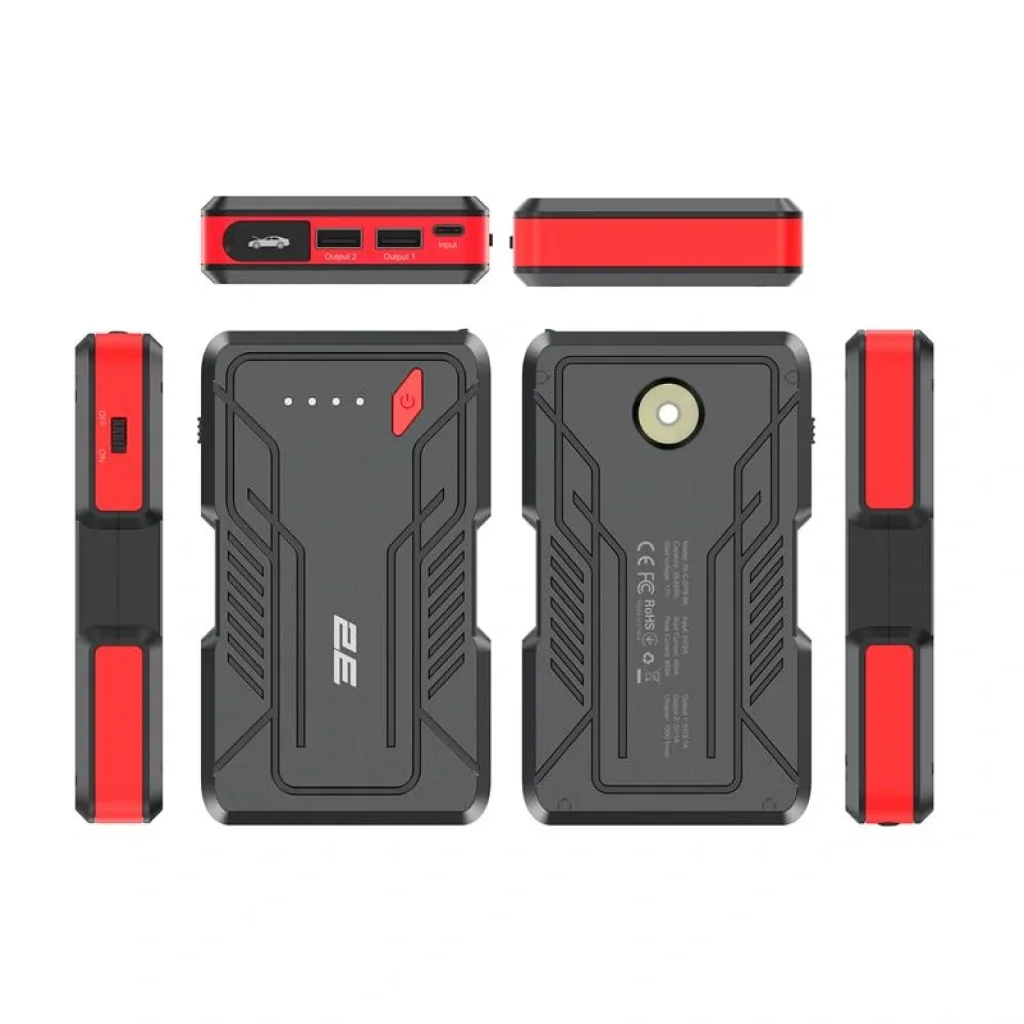 Пуско-зарядний пристрій 2E Power Block з ліхтарем, 7200 mAh/26.64 Wh, 2xUSB-A/2.1 A, 1 A, 2E-CJSPB-BK UA