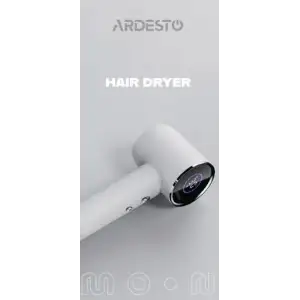 Фен ARDESTO HD-H1W, 1600Вт, 2 швидкості, 3 темп.режими, магнітна насадка, білий UA