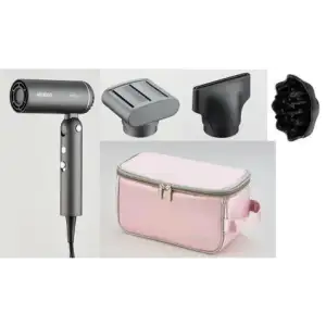 Фен ARDESTO Pink Touch, 1300Вт, 2 швидкості, 3 темп.режими, складана ручка, дорожня сумка, сірий+рожевий (HD-R360PT) UA