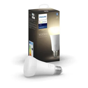 Лампа розумна Philips Hue E27, 15.5W(100Вт), 2700K, White, ZigBee, Bluetooth, димування, 929002334903 UA