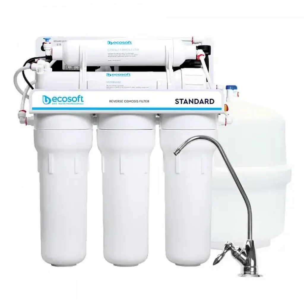 Фільтр зворотного осмосу Ecosoft Standard 5-50P з помпою, мембрана 50gpd, кран капля (MO550PECOSTD) UA