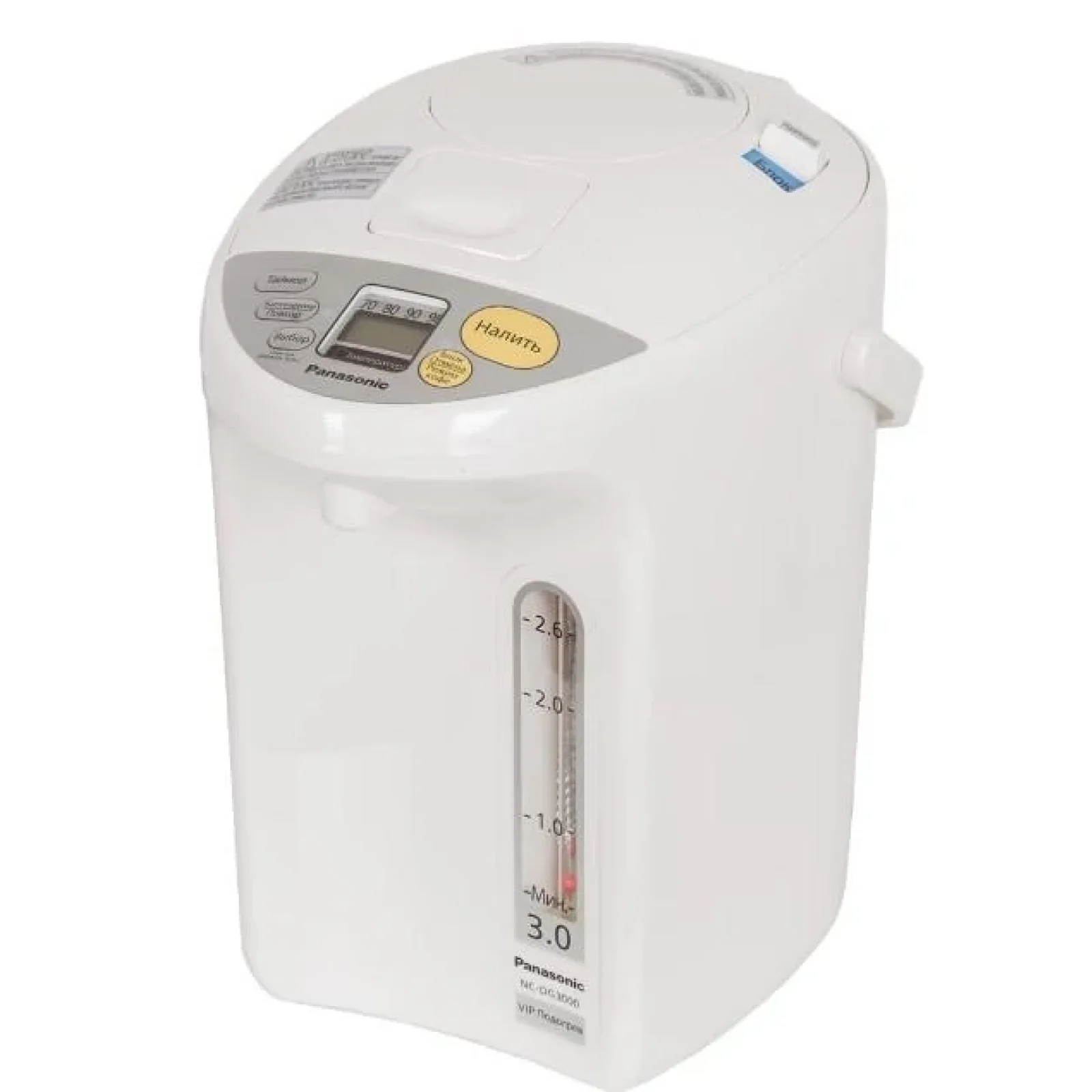 Термопот Panasonic 3л, дисплей, пластик, білий, NC-DG3000WTS UA