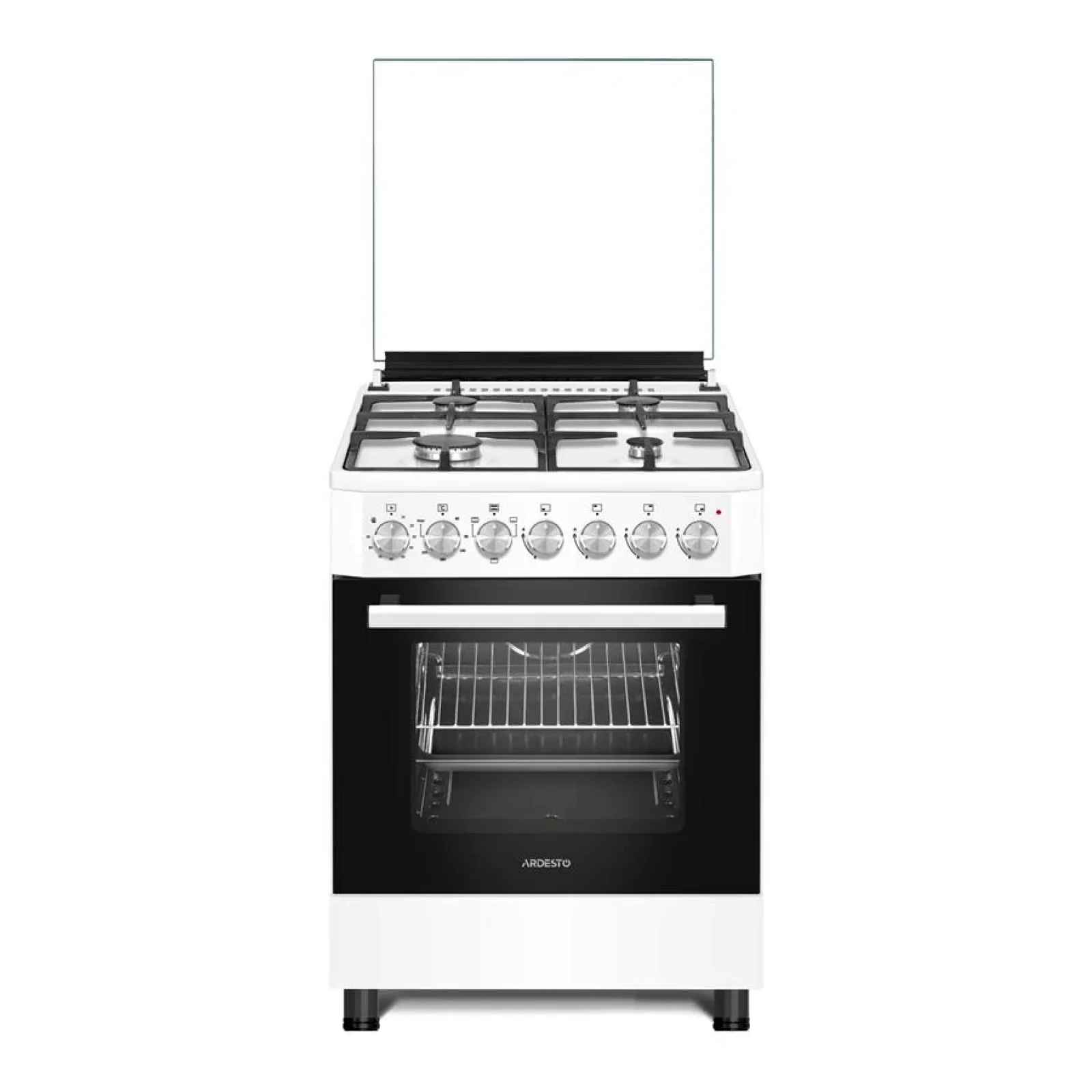 Плита ARDESTO комбі Elegance, 72л, 60x60см, чавун, підсвічування, форсунки LPG (підключення газового балона), білий, FSCF-C604W UA