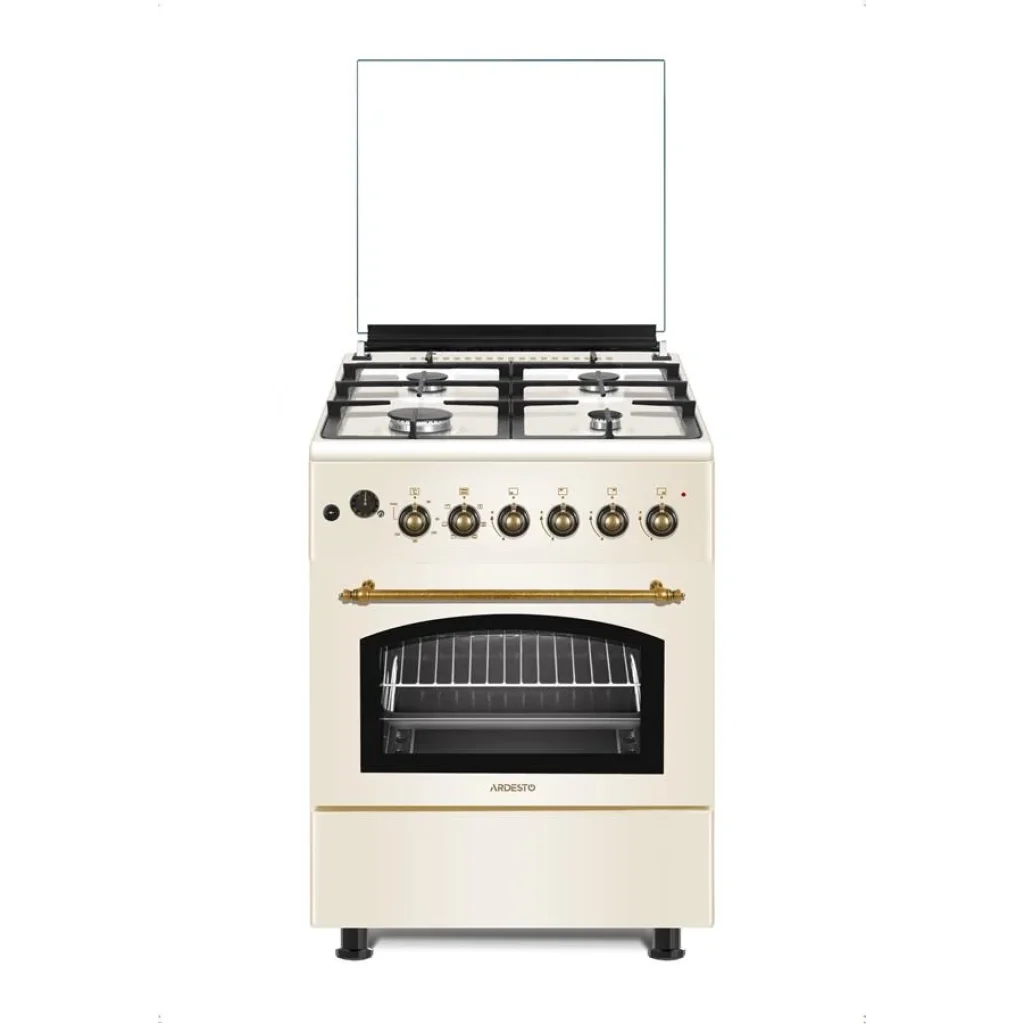 Плита ARDESTO комби Line-R, 53л, 60x60см, конвекция, чугун, подсветка, форсунки LPG (подключение газового баллона), кремовый, FSCF-C607CR UA