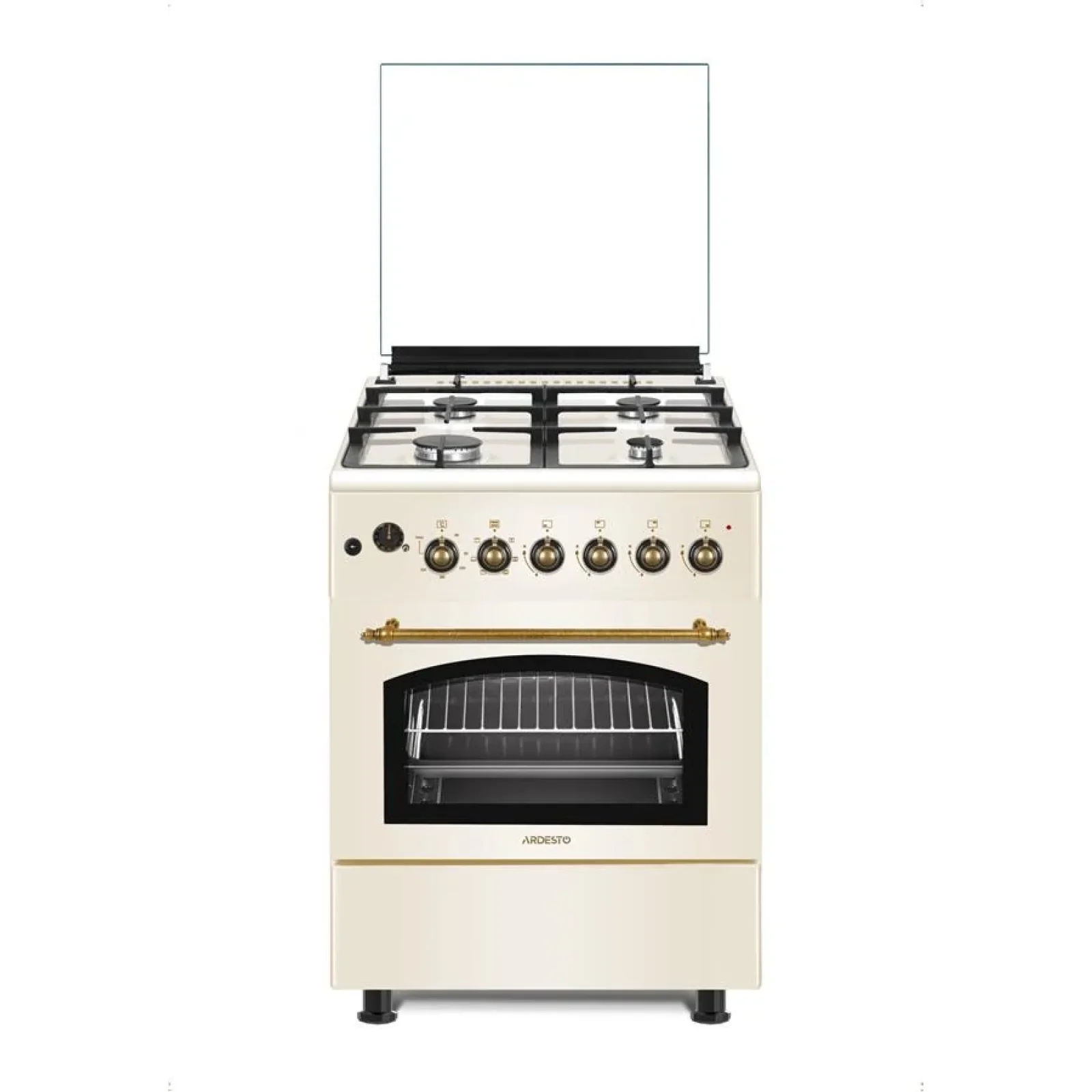 Плита ARDESTO комби Line-R, 53л, 60x60см, конвекция, чугун, подсветка, форсунки LPG (подключение газового баллона), кремовый, FSCF-C607CR UA